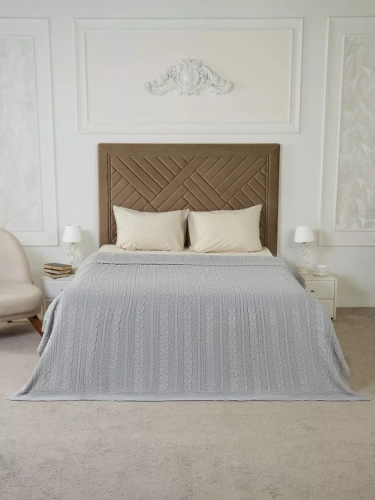 Плед 200х220 на кровать диван покрывало вязаный Хлопок 100 % фото 5