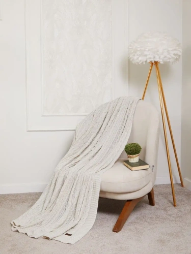 Плед 180х220 на кровать диван покрывало вязаный Хлопок 100 % фото 2