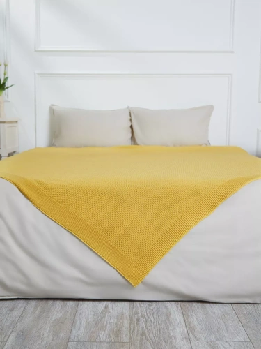 Плед 200х220 на кровать диван покрывало вязаный Хлопок 100 %