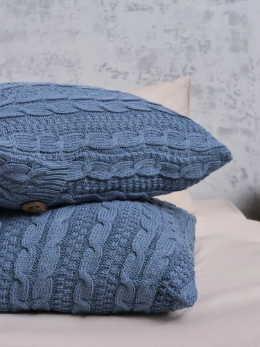 Наволочка декоративная вязаная для подушки 45 x 45 см хлопок фото 4