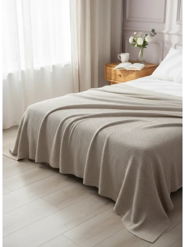 Плед 160х220 на кровать диван покрывало вязаный Хлопок 100 % фото 3