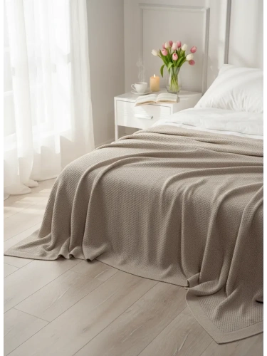 Плед 160х220 на кровать диван покрывало вязаный Хлопок 100 % фото 6