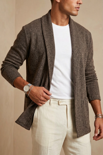 Кардиган длинный вязаный повседневный накидка удлиненный фото 5