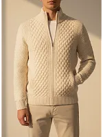Кардиган мужской на молнии Жакет вязаный шерстяной Кофта