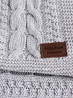 Плед 200x220 на кровать диван покрывало вязаный хлопок 100%