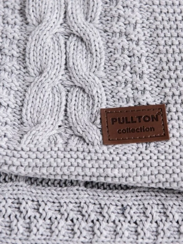 Плед 200x220 на кровать диван покрывало вязаный хлопок 100%