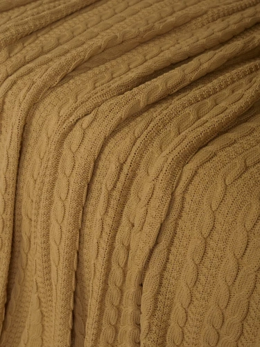 Плед 220x240 на кровать диван покрывало вязаный хлопок 100% фото 3