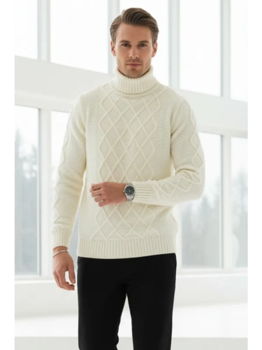 Свитер мужской с горлом теплый шерстяной фото 4