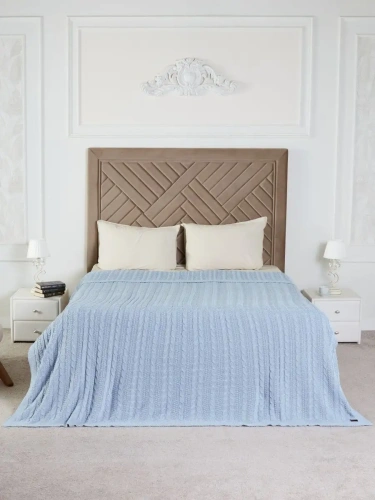 Плед 160х220 покрывало на диван кровать вязаный хлопок 100% фото 5