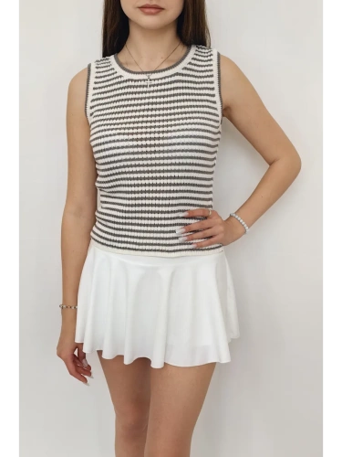 Топ майка вязаный в полоску женский фото 8