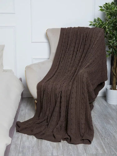 Плед 180х220 на кровать диван покрывало вязаный Хлопок 100 % фото 4