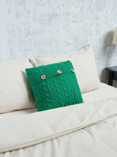 Наволочка декоративная вязаная для подушки 45 x 45 см хлопок