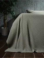 Плед 200х220 на кровать диван покрывало вязаный Хлопок 100 %