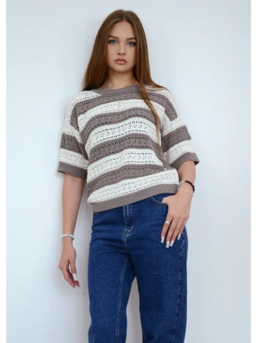 Кофта нарядная оверсайз укороченный ажурная кружевная сетка