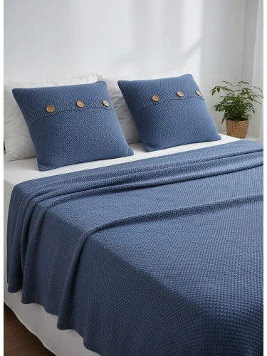 Наволочка декоративная вязаная для подушки 45 x 45 см хлопок фото 2