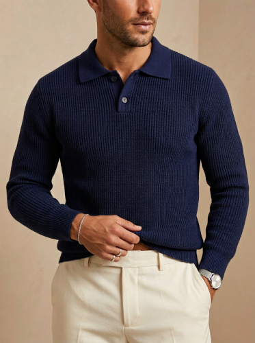 Свитер оверсайз теплый вязаный на пуговицах с воротником