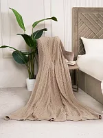 Плед 200х220 на кровать диван покрывало вязаный Хлопок 100 %