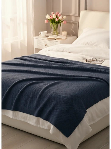 Плед 200х220 на кровать диван покрывало вязаный Хлопок 100 % фото 5