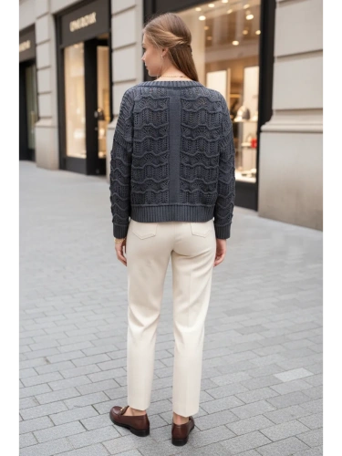 Кардиган женский кроше укороченный оверсайз фото 4