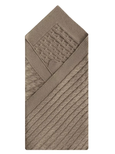 Плед вязаный для малыша 110x90 см хлопок для новорожденных фото 4