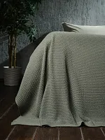 Плед 220х240 на кровать диван покрывало вязаный Хлопок 100 %