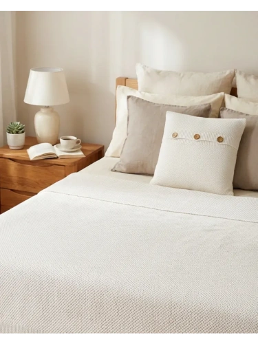 Плед 200х220 на кровать диван покрывало вязаный Хлопок 100 % фото 4