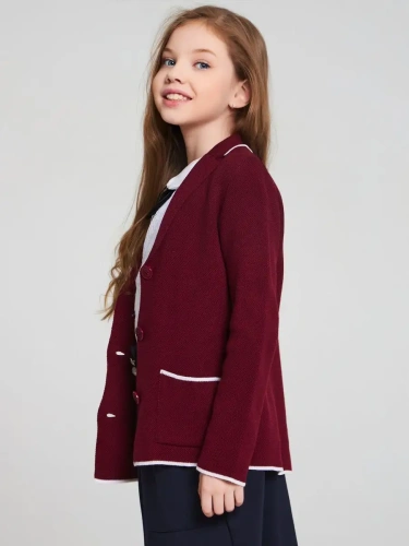 Кардиган Пиджак для девочки Школьный вязаный Жакет кофта фото 5
