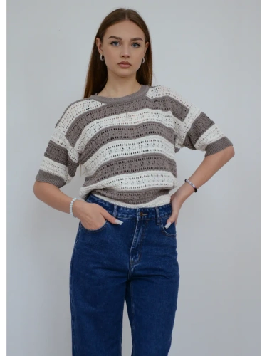 Кофта нарядная оверсайз укороченный ажурная кружевная сетка фото 3