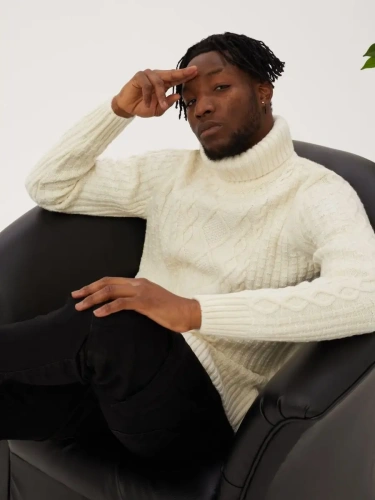 Свитер мужской с горлом теплый шерстяной фото 3