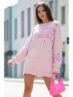 Свитер оверсайз рваный женский и мужской теплая унисекс