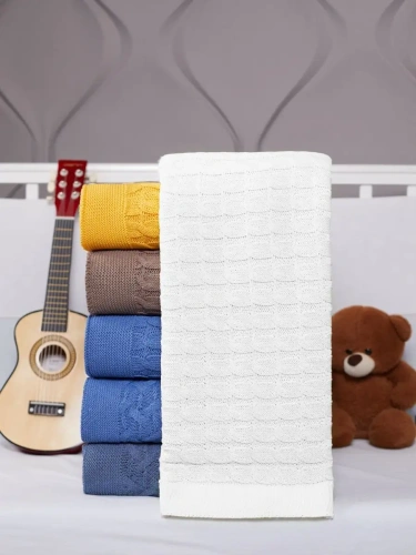 Плед вязаный для малыша 110x90 см хлопок для новорожденных