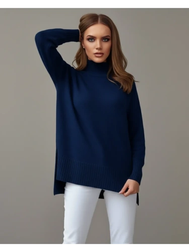 Свитер оверсайз с горлом теплый шерстяной Джемпер