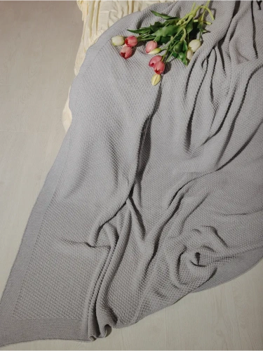 Плед 200х220 на кровать диван покрывало вязаный Хлопок 100 % фото 3