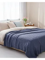 Плед 150х200 покрывало на диван кровать вязаный детский