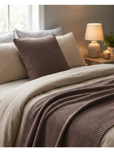 Плед 160х220 покрывало на диван кровать вязаный хлопок 100% фото 11