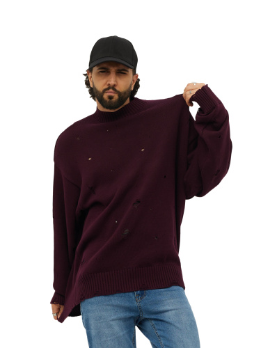 Свитер оверсайз рваный женский и мужской теплая унисекс фото 7