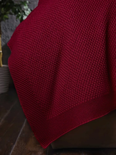 Плед 200х220 на кровать диван покрывало вязаный Хлопок 100 %