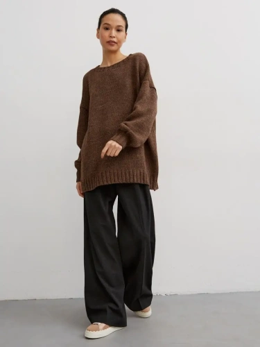 Свитер женский оверсайз шерстяной Кофта свободного Джемпер фото 8