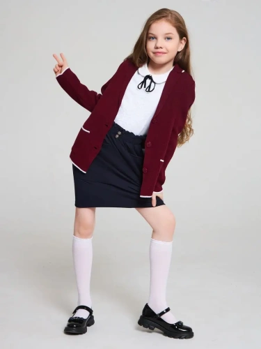 Кардиган Пиджак для девочки Школьный вязаный Жакет кофта фото 4