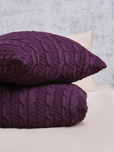 Плед 220x240 на кровать диван покрывало вязаный хлопок 100% фото 6