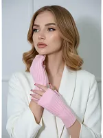 Митенки розовый теплые перчатки без пальцев y2k