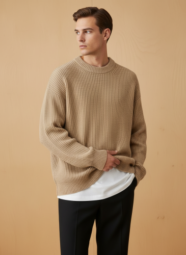 Свитер оверсайз теплый вязаный джемпер фото 2