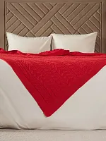 Плед 220x240 на кровать диван покрывало вязаный хлопок 100%