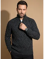 Свитер мужской с горлом молнией теплый шерстяной