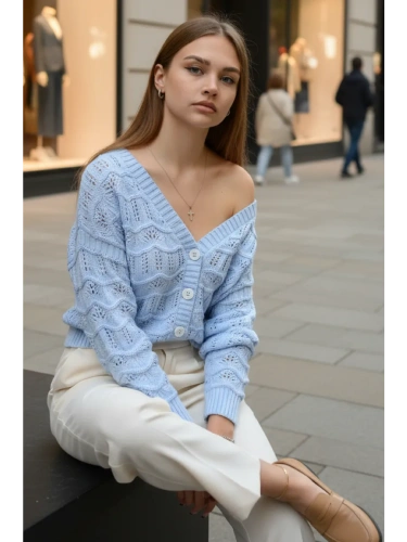 Кардиган женский кроше укороченный оверсайз