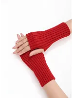 Митенки красный теплые перчатки без пальцев y2k