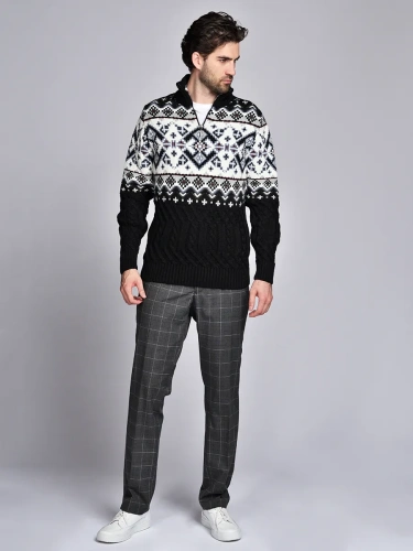 Свитер мужской на молнии теплый шерстяной фото 8