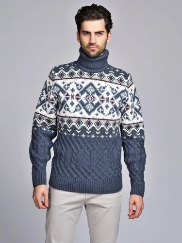 Свитер мужской с горлом теплый шерстяной