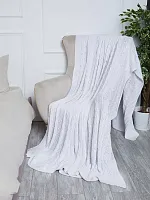 Плед 200х220 на кровать диван покрывало вязаный Хлопок 100 %