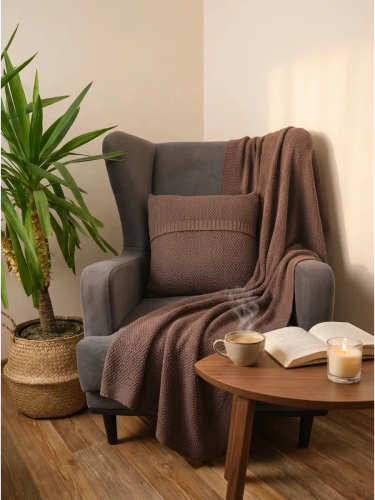 Плед 160х220 покрывало на диван кровать вязаный хлопок 100% фото 9